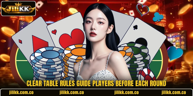 Clear table rules guide players before each round