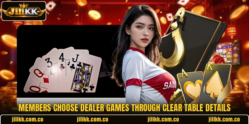Members choose dealer games through clear table details Members choose dealer games through clear table details