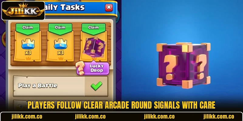 Players follow clear arcade round signals with care