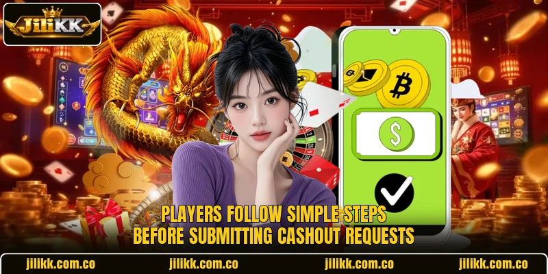 Players follow simple steps before submitting cashout requests Players follow simple steps before submitting cashout requests