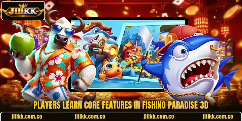 Players learn core features in Fishing Paradise 3D