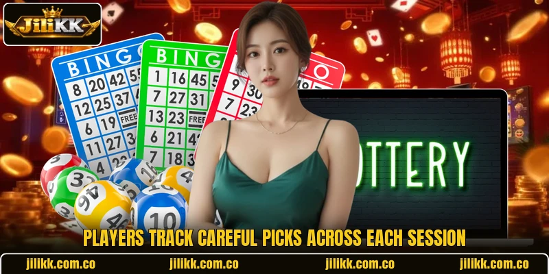 Players track careful picks across each session