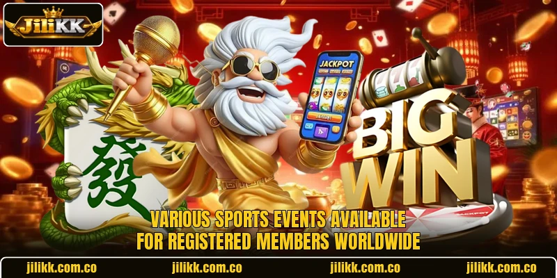 Various sports events available for registered members worldwide